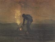 Vincent Van Gogh Peasant Burning Weeds (nn04) oil on canvas